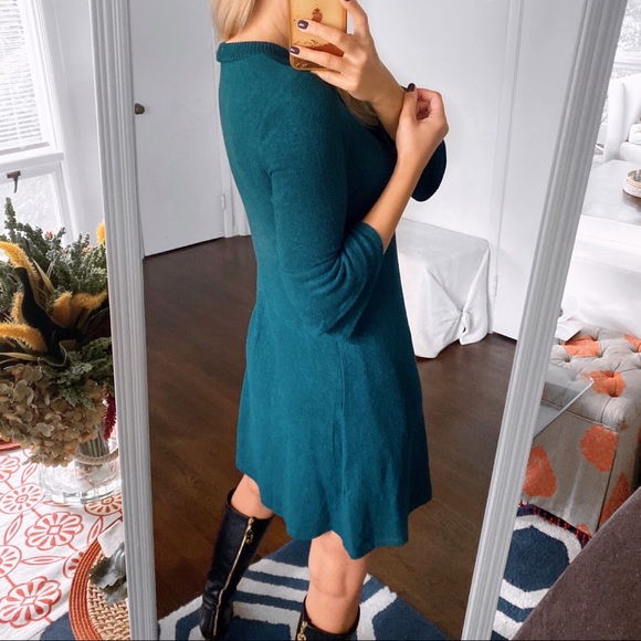 🎄 I.N. SAN FRANCISCO CHRISTMAS GREEN RUFFLE SLEEVE PLUSH PARTY DRESS! - Picture 4 of 8